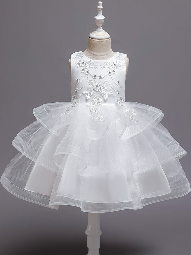 Girls Formal Dresses | Sleeveless Embroidered Princess Tutu Dress