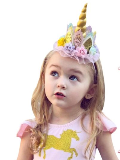 Little Girls Unicorn Headband | Lace Flower Crown - Mia Belle Girls
