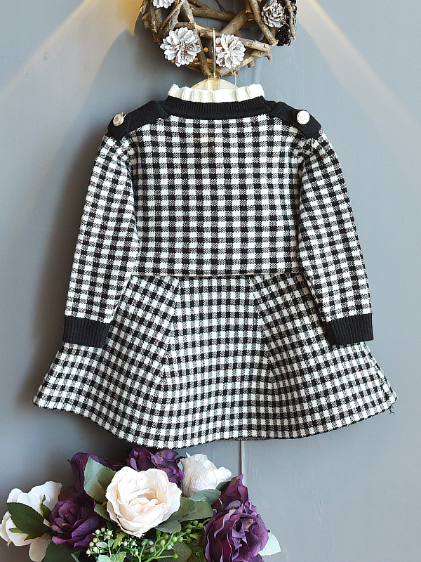 Girls Preppy Chic Sets | Plaid Sweater & Skirt Set | Mia Belle Girls