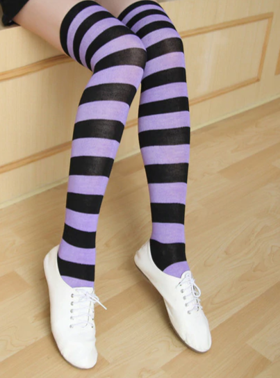 Kids Halloween Accessories | Striped Knee High Socks - Mia Belle Girls