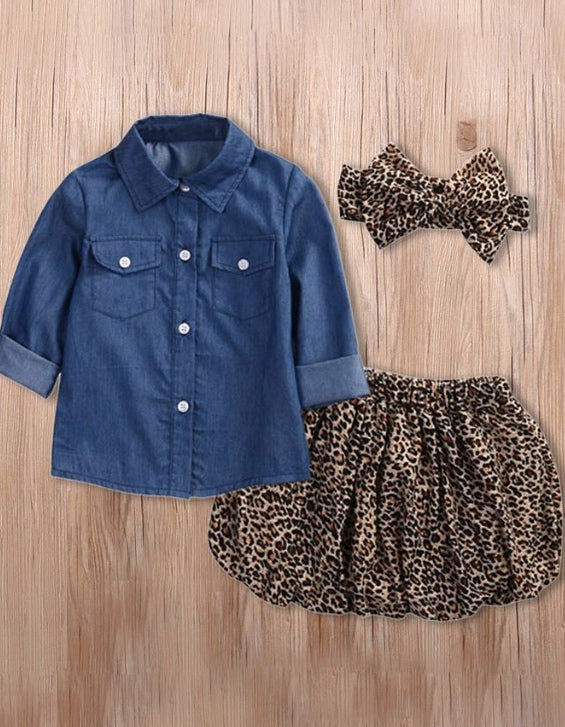 Baby Leopards Don't Lose Their Spots Shirt and Skirt with Headband Set Media 2 of 5