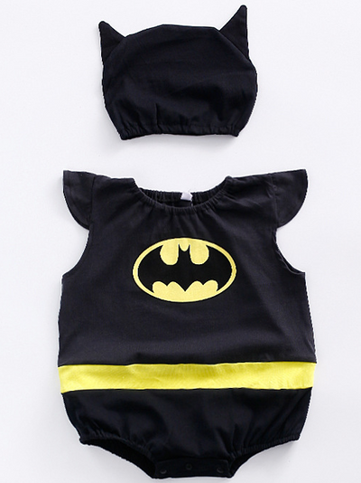 Baby Batman Inspired Onesie with Matching Hat