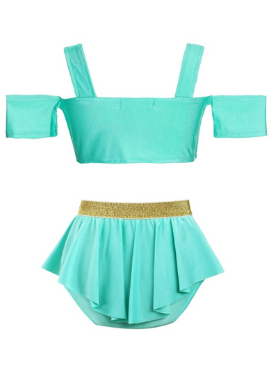 Little Girls Swimwear | Arabian Princess Green Two-Piece Swimsuit