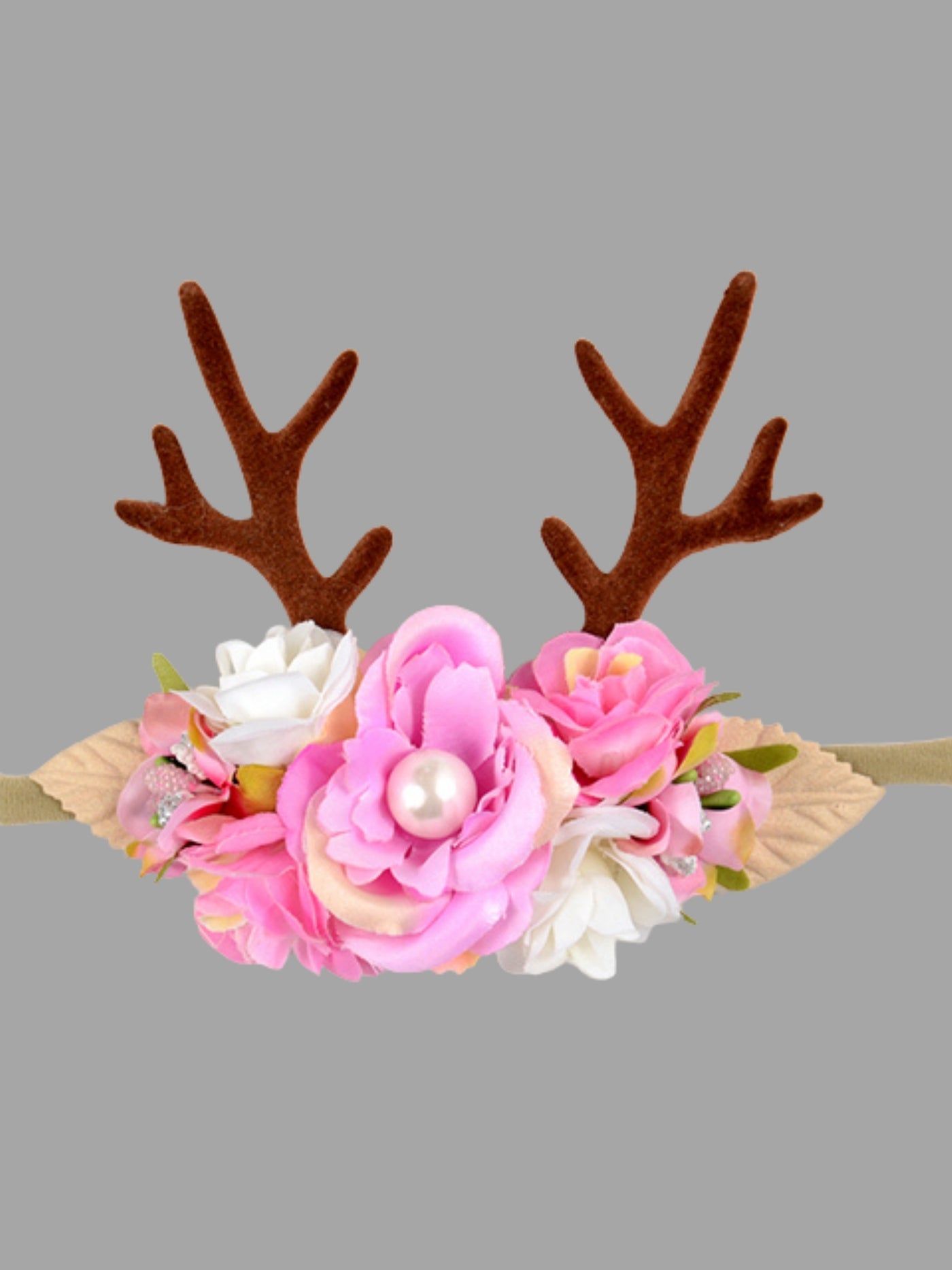 Cute Christmas Accessories | Girls Reindeer Floral Antler Headband 