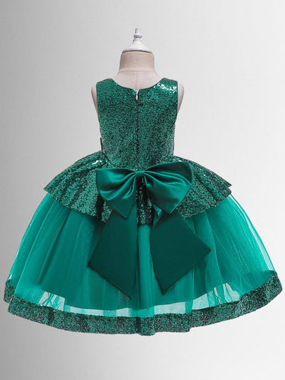 Girls Formal Easter Dress | Sleeveless Sequin Embellished Peplum Dress ...