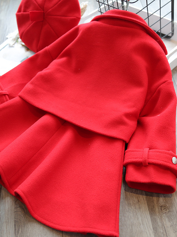 Preppy Chic Clothes | Red Wool Dress & Blazer Set | Mia Belle Girls