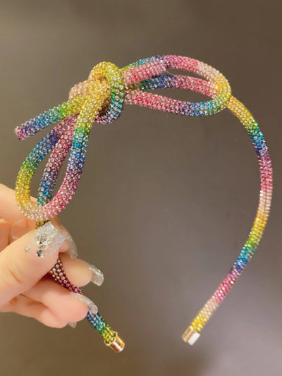 Rainbow Bright Crystal Tie Knot Headband