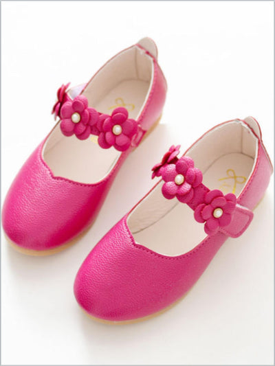 Girls Flower Mary Jane Flats By Liv and Mia