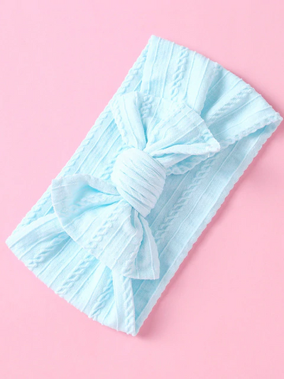 Baby bow headband light blue