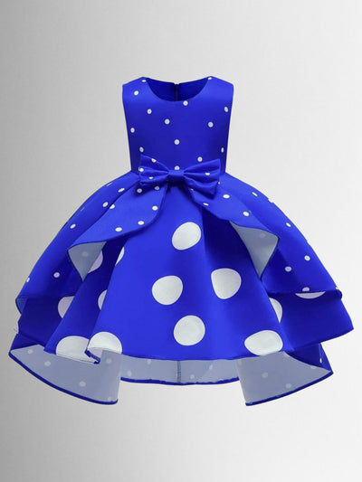 Little Girls Party Dresses | Polka Dot Hi-Lo Princess Holiday Dress