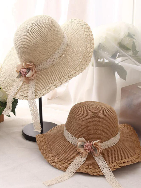 Girls Have A Lovely Summer Floral Straw Hat
