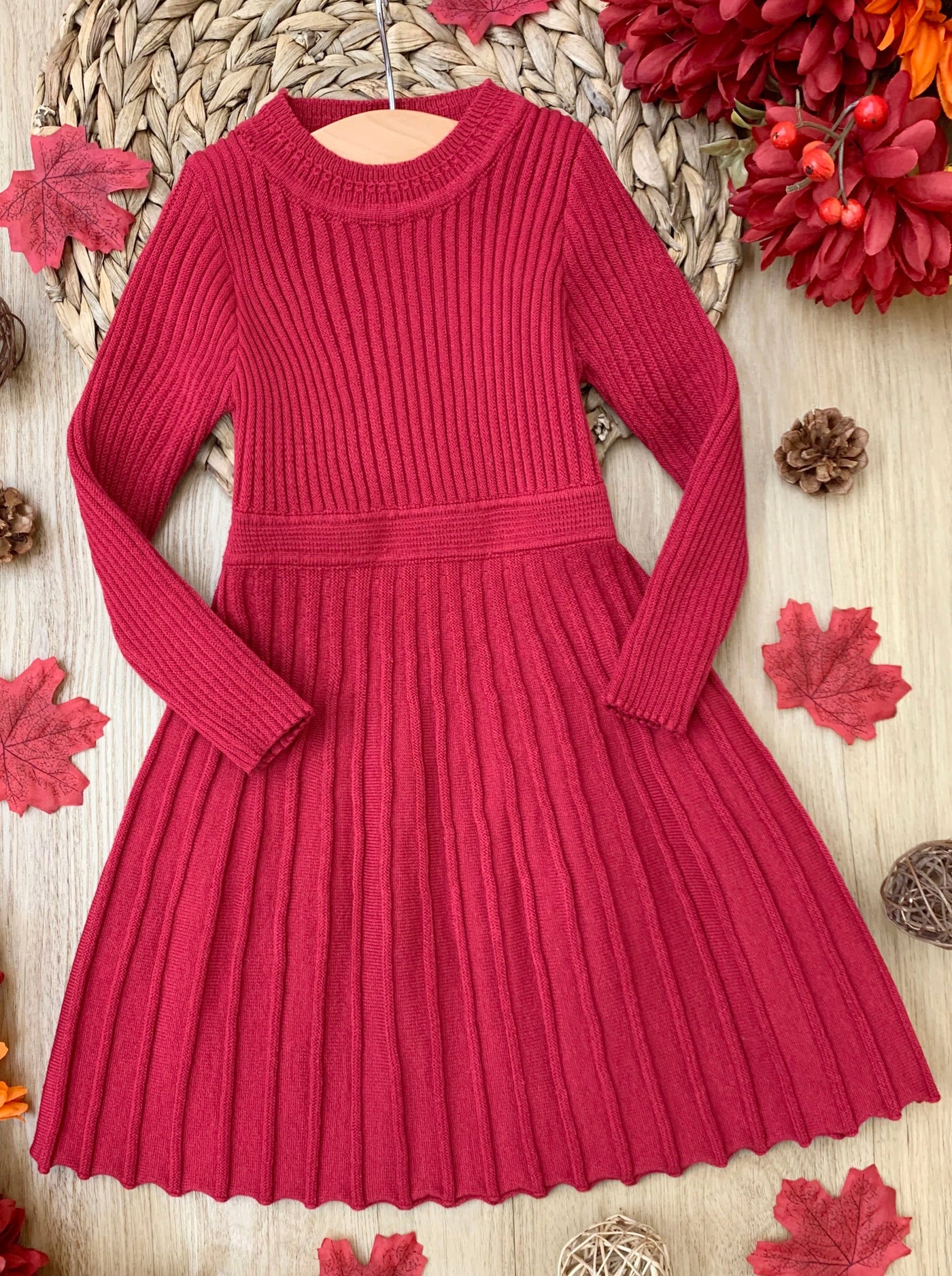 Girls Preppy Chic Dresses | Rib Knit Sweater Dress | Mia Belle Girls
