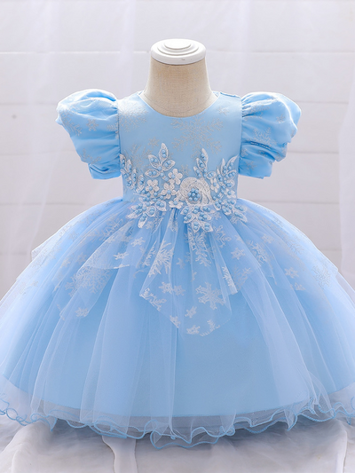 Girls Winter Holiday Dress | Toddlers Sparkle Lace Princess Dress