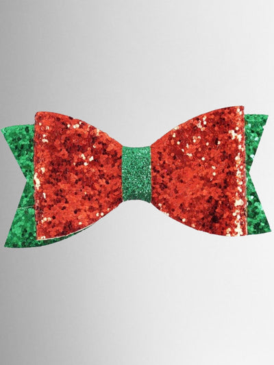 Cute Christmas Accessories | Girls Glitter Holiday Hair Bow Clip