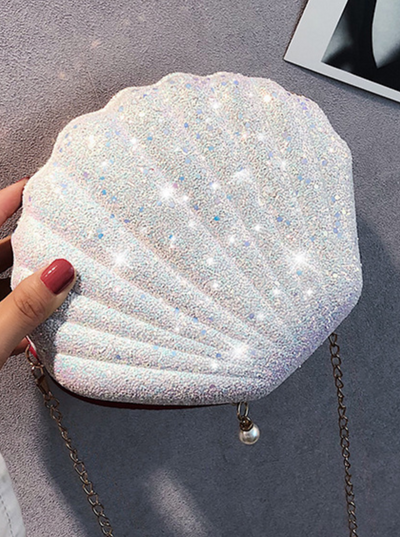 Kids Accessories | Girls Sequin Sparkle Seashell Crossbody Bag