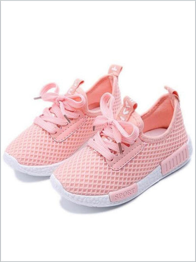 Girls Mesh Lace Up Non-Slip Sneakers By Liv and Mia