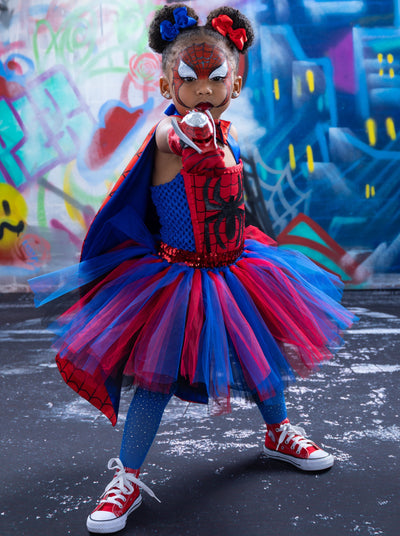 Girls Halloween Costume | Spider-Girl Inspired Tutu Dress | Mia Belle Girls