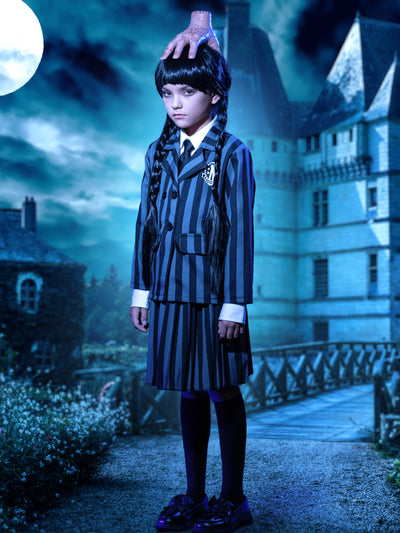 Girls Wednesday Addams Inspired Uniform Costume