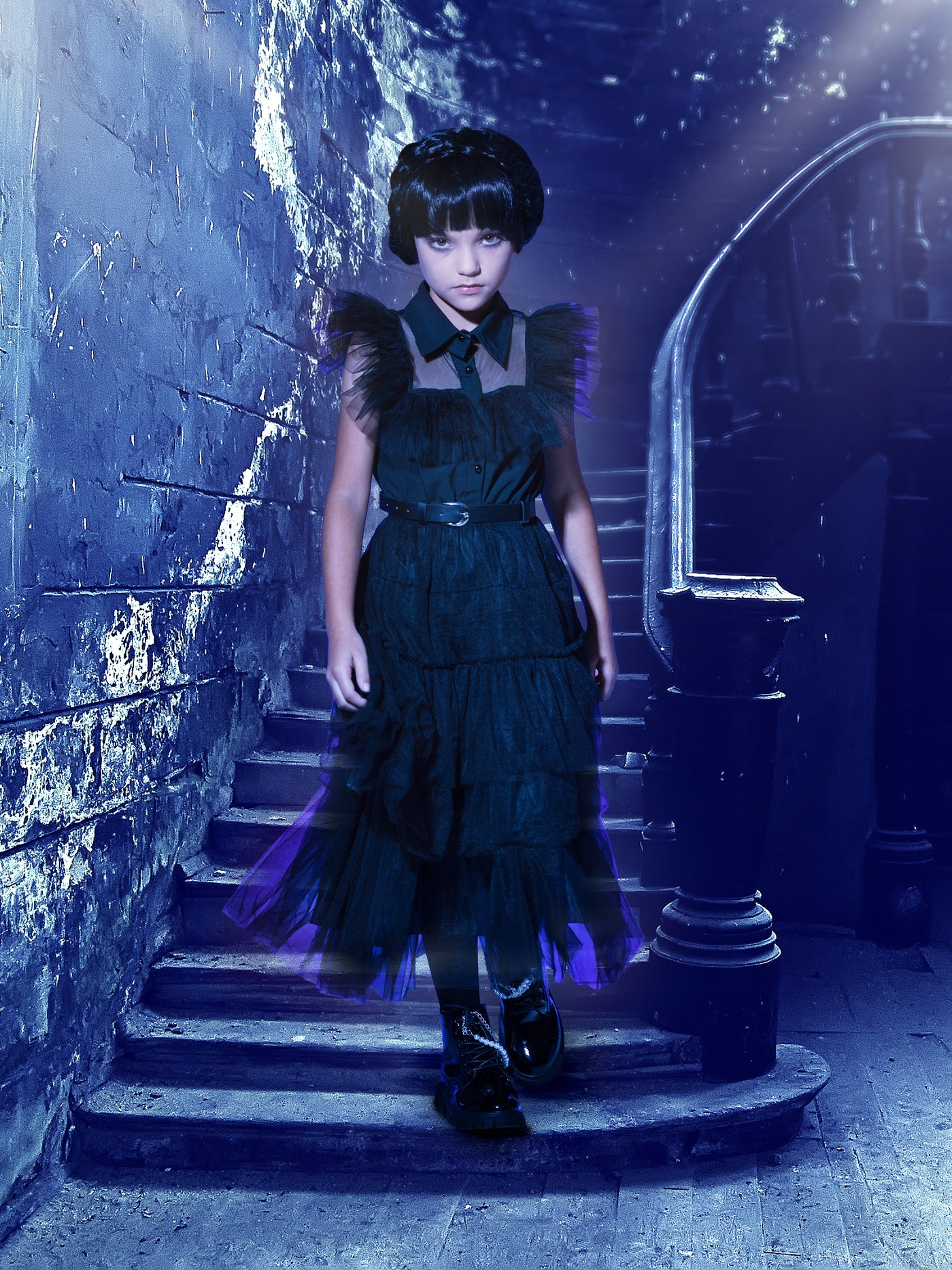 Girls Halloween Costumes | Prom Dance Wednesday Black Tulle Dress – Mia ...