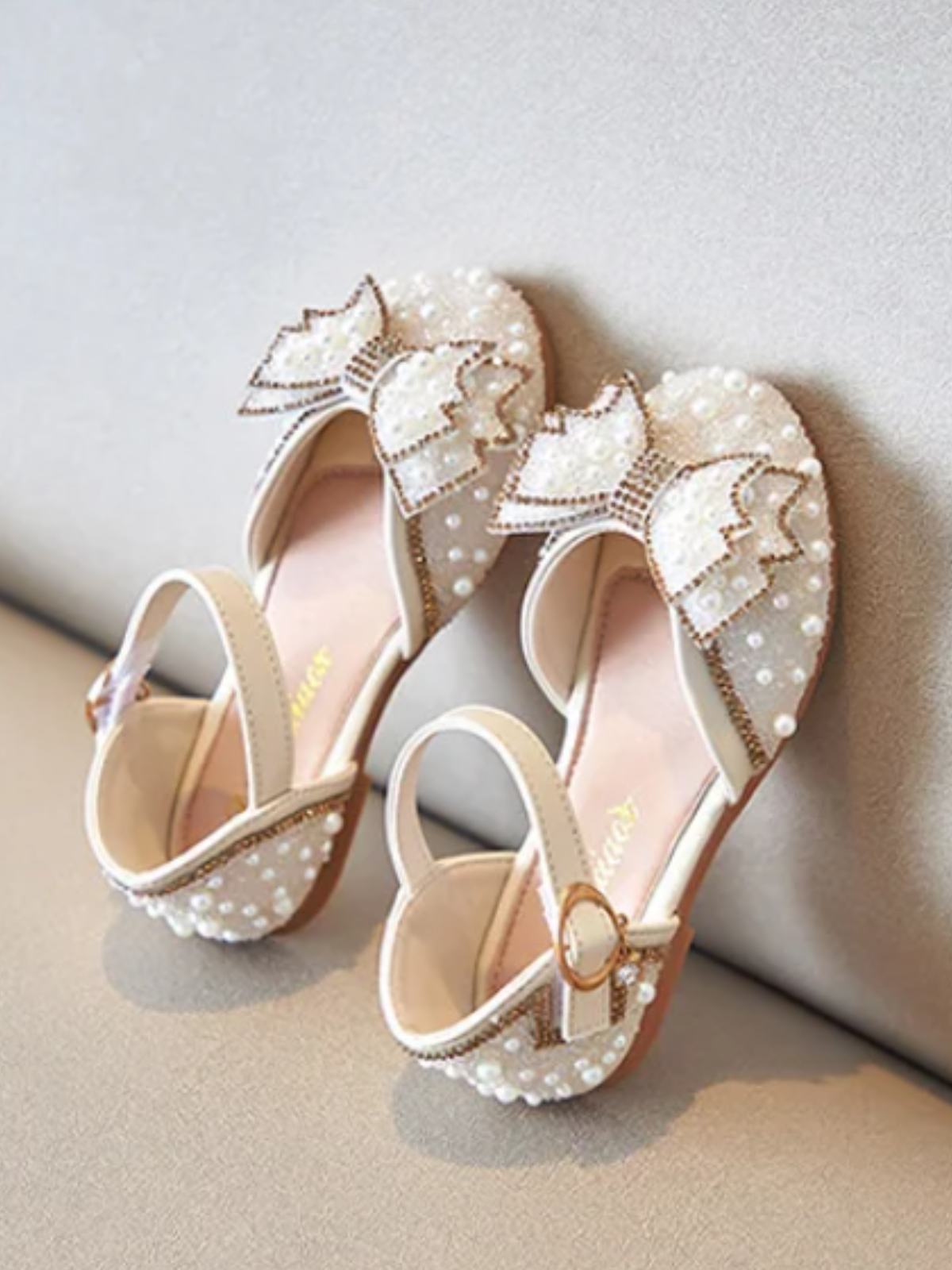 Mia Belle Girls Pearly Ankle Strap Shoes | Shoes By Liv & Mia