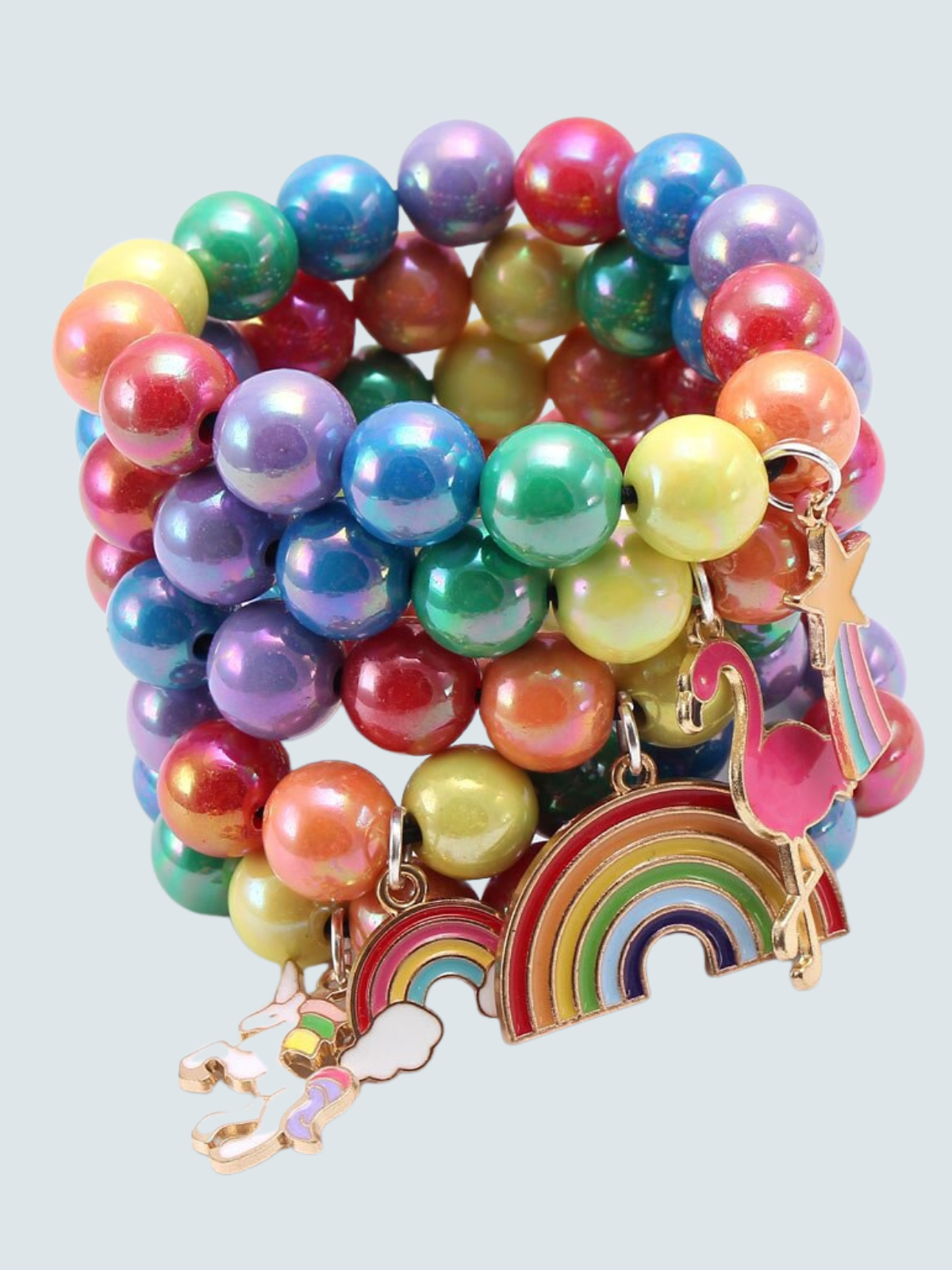 Halloween Accessories | Rainbow Bead Bracelet Set | Mia Belle Girls