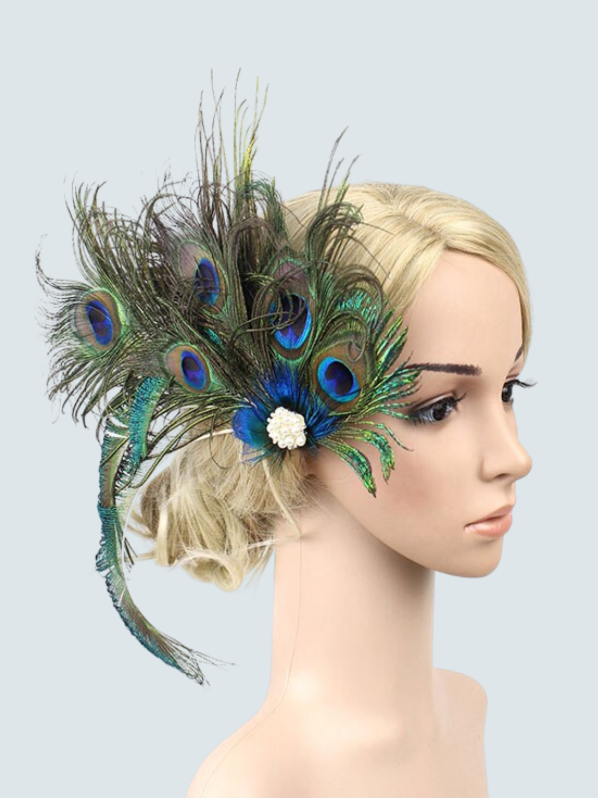 Halloween Accessories | Peacock Feather Hairpiece | Mia Belle Girls
