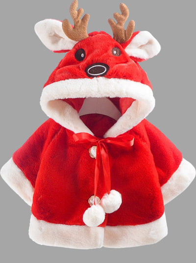 Baby Reindeer Games Holiday Reindeer Themed Hoodie Sweater - Red