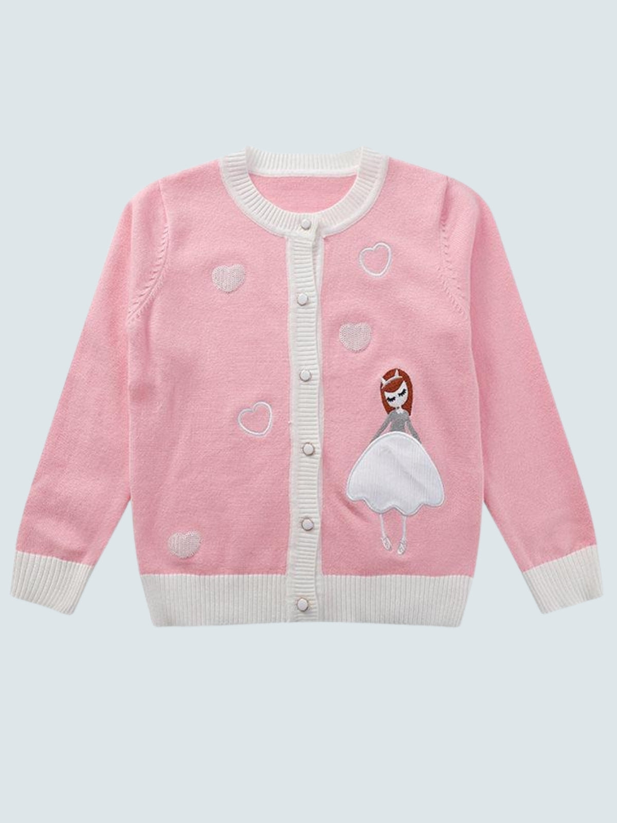 Girls knit sweater with heart and ballerina details