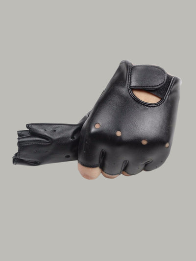 Halloween Accessories | Leather Fingerless Gloves | Mia Belle Girls