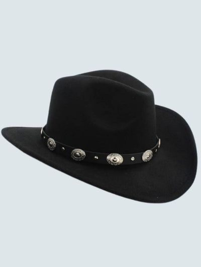 Girls Jazzy Vintage Cowgirl Sombrero Hat Black - Mia Belle Girls