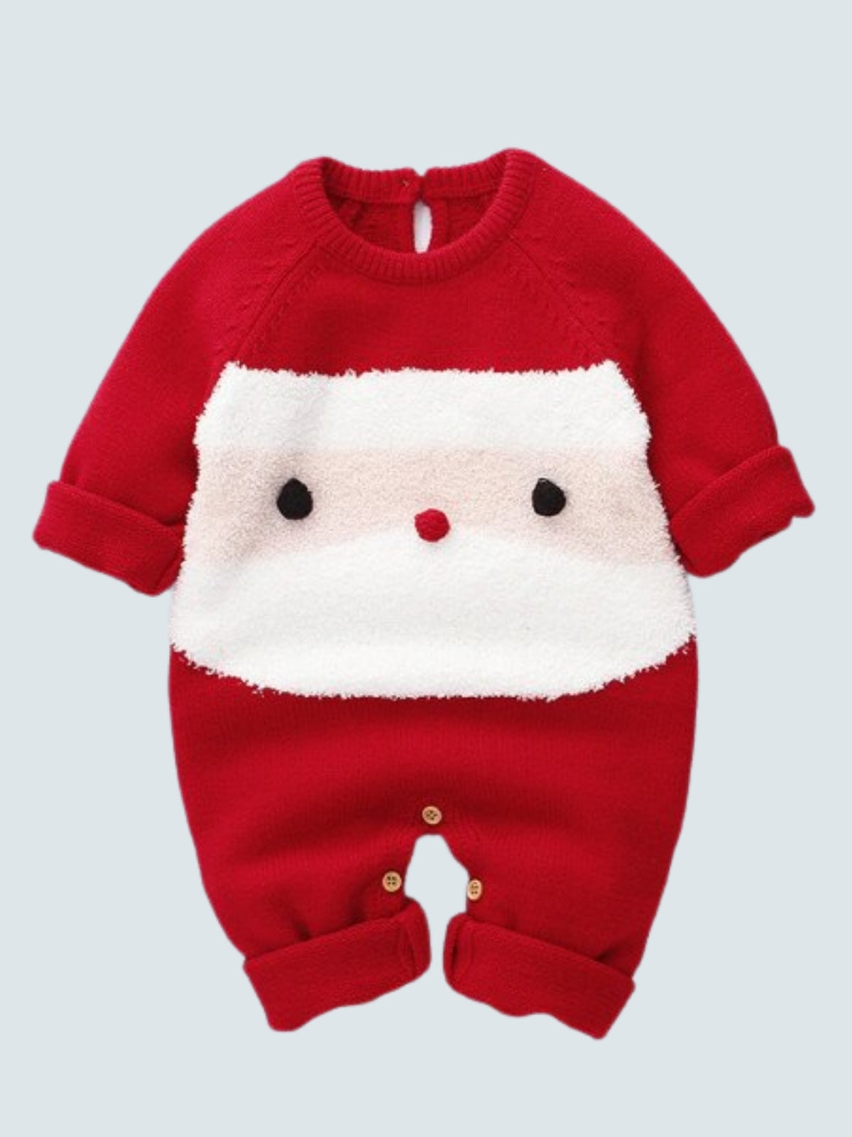 Baby Waiting on Santa Long-Sleeved Knit Onesie - Mia Belle Girls