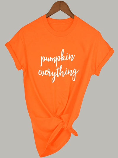 Women's Short-Sleeved 'Pumpkin Everything" Top - Mia Belle Girls - orange