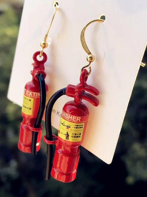 Halloween Accessories | Fire Extinguisher Earrings | Mia Belle Girls