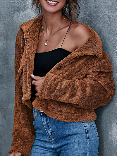 Women's Warm Teddy Faux Fur Jacket - Mia Belle Girls