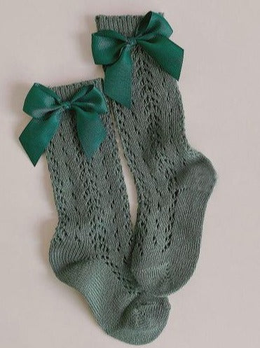 Girls Little Crochet with Bow Socks