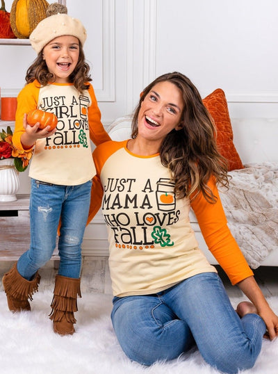 Mommy and Me Matching Tops | Love Fall Raglan Tops | Mia Belle Girls 