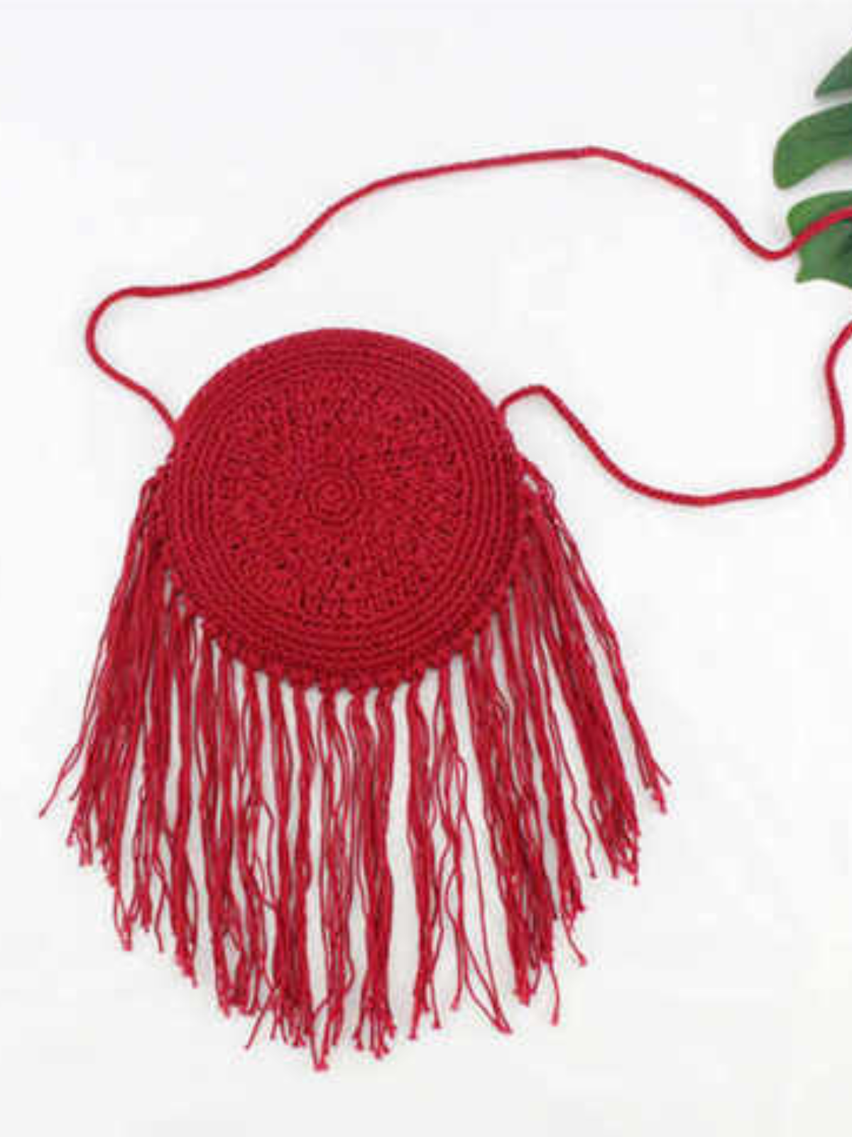 Boho Princess Crochet Red Crossbody Bag