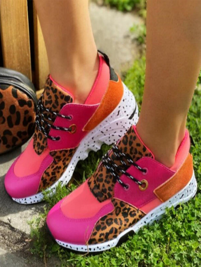 Women's The Bright Cheetah Platform Sneakers By Liv and Mia - Mia Belle Girls