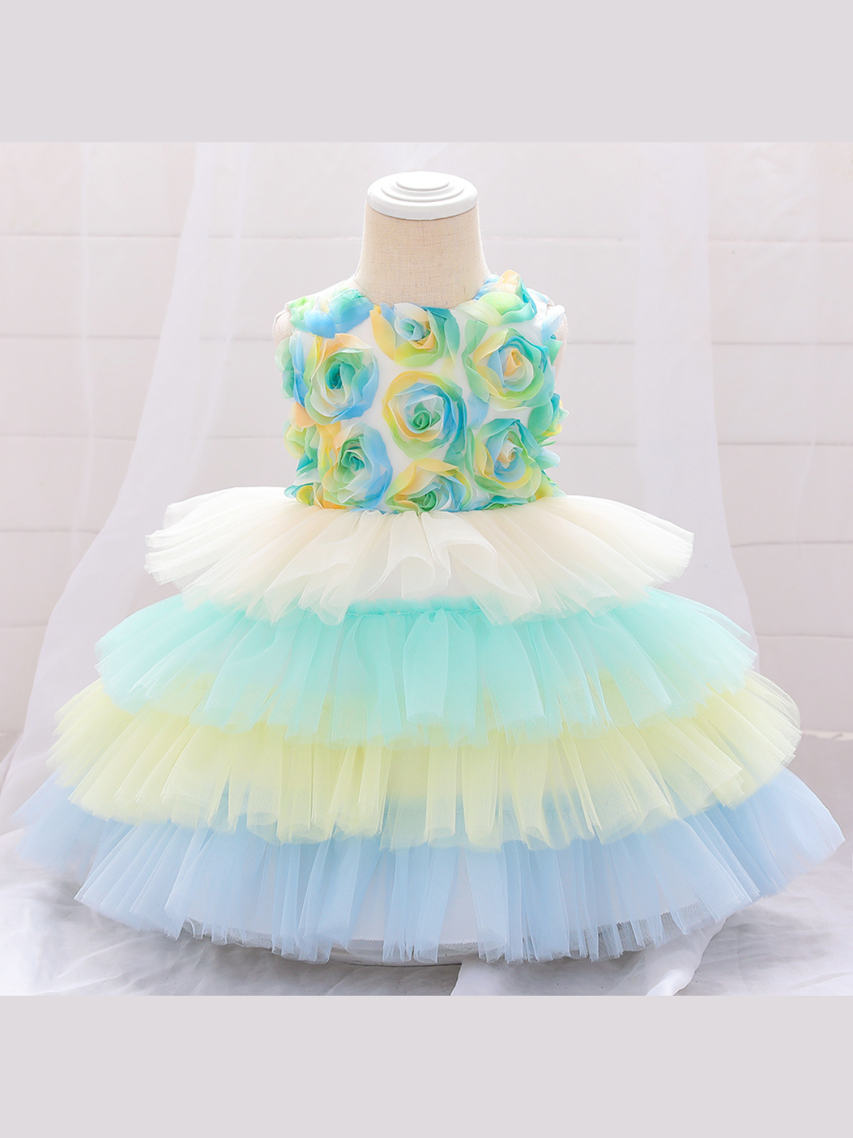 Girls Easter Dresses | Blooms & Pastels Floral Rainbow Tutu Dress
