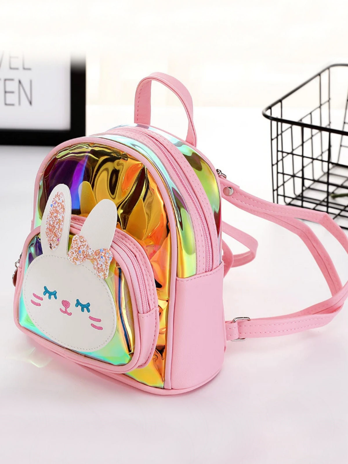 Back To School Bags | Bunny Ears Metallic Backpack | Mia Belle Girls