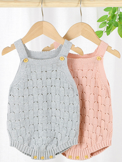 Baby Fall Be-Weave-It or Knot Knit Romper Onesie