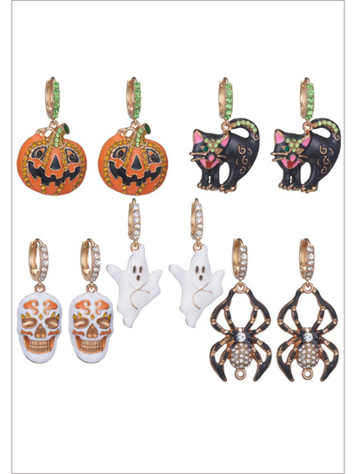 Mia Belle Girls | Rhinestone Halloween Earrings | Girls Accessories