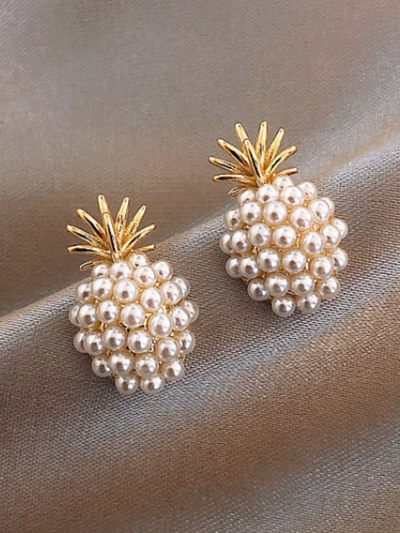 Mia Belle Girls Pearl Pineapple Earrings | Girls Accessories