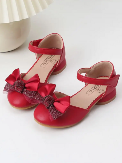 Mia Belle Girls Bow Ankle Strap Shoes | Shoes By Liv & Mia