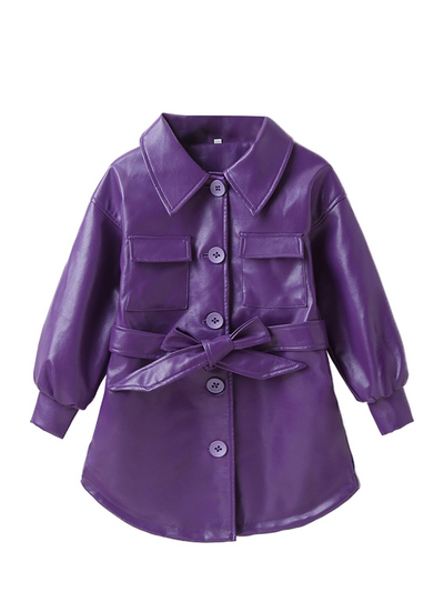 Toddler Clothing Sale | PU Leather Trench Coat | Girls Boutique