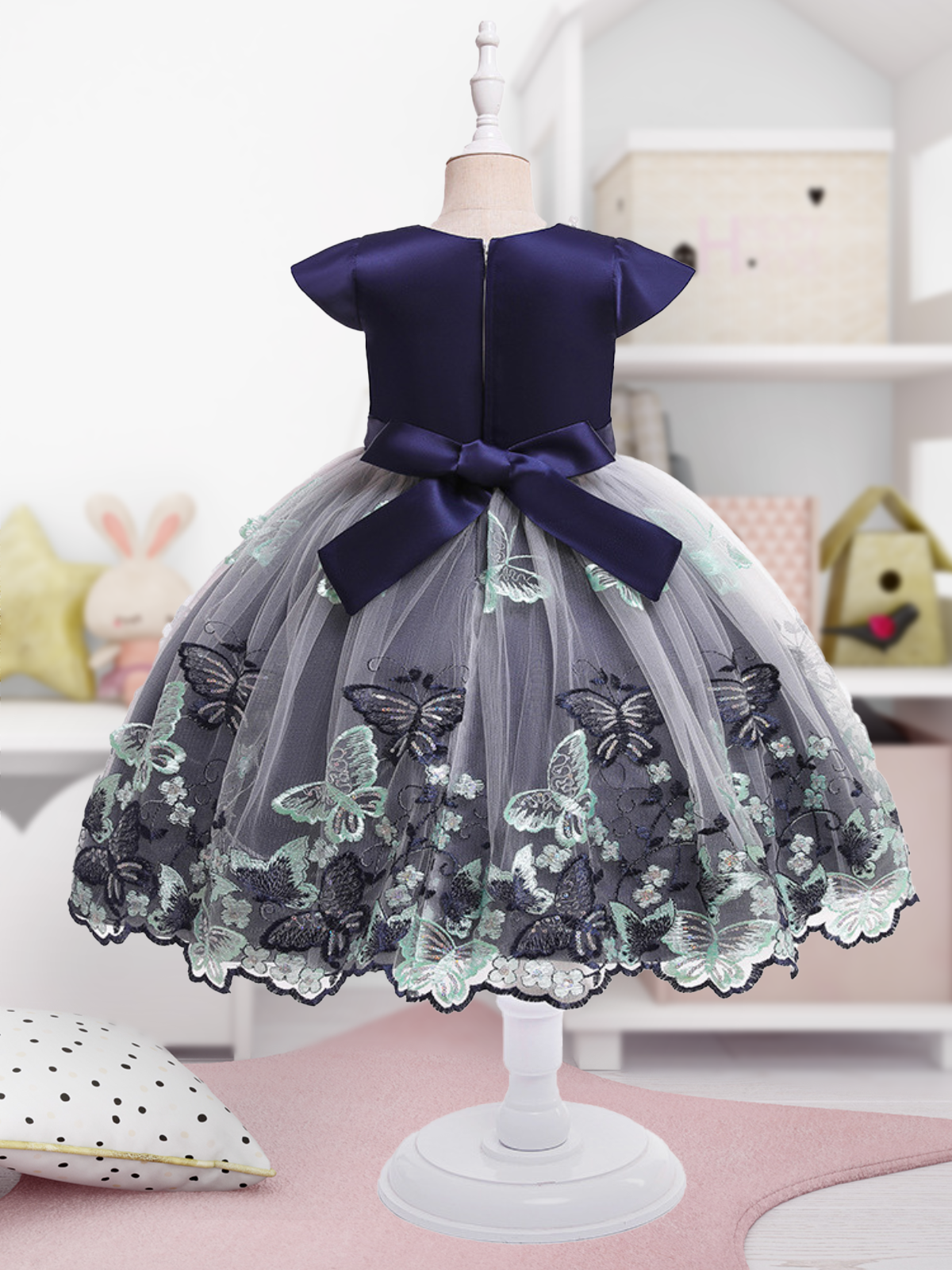 Girls Formal Dresses | Butterfly Lace Embroidered Princess Dress