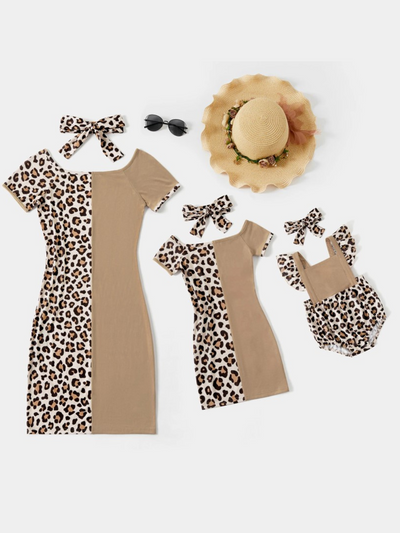 Mommy & Me | Matching Dresses | Hear Me Roar Split Leopard Print Dress