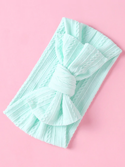 Baby bow headband mint