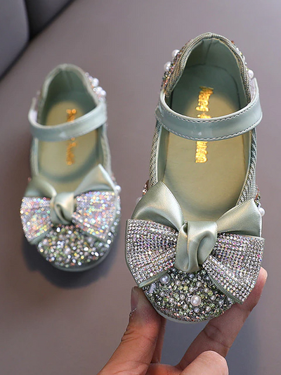 When the Shoe Fits Glitter Bow Shoes By Liv and Mia