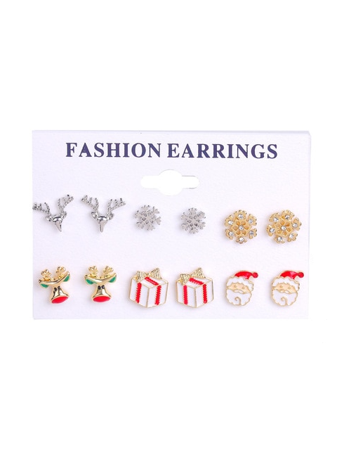 Kids Winter Fashion Accessories | Cutest Christmas Earrings 6pc Set